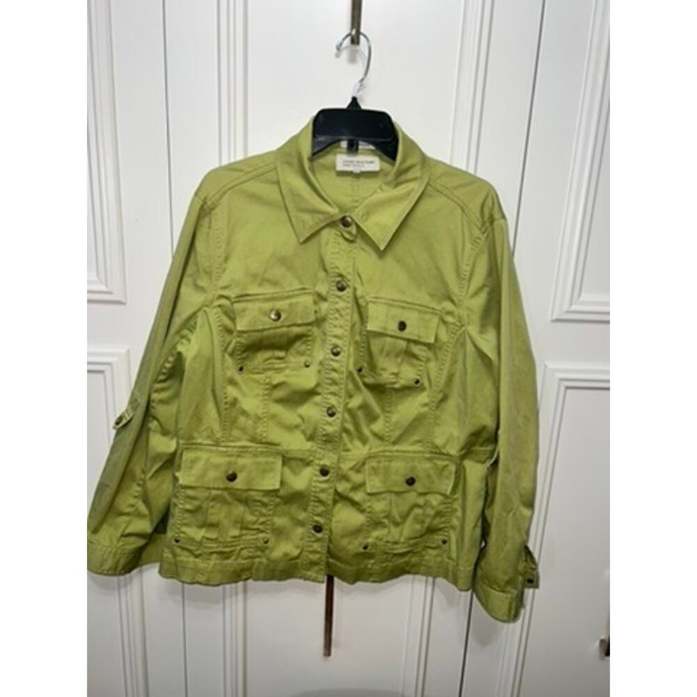 Jones New York Sport Women's Utility Jacket Green Size 1X Casual